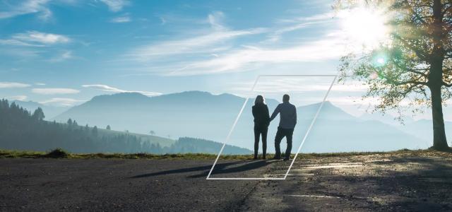 couple overlooking valley