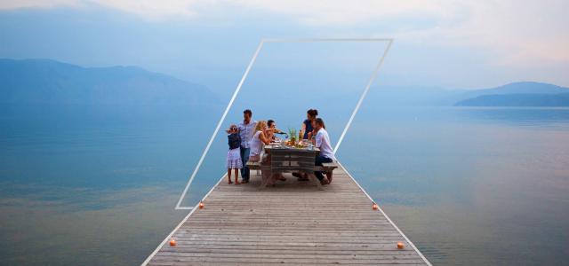 family on dock